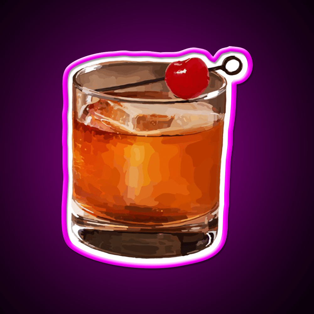 Manhattan On The Rocks Cocktail Bar Decor Led Neon Sign Rgb Color - Shineneon