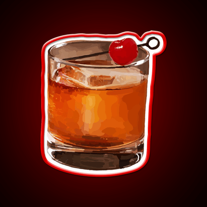 Manhattan On The Rocks Cocktail Bar Decor Led Neon Sign Rgb Color - Shineneon