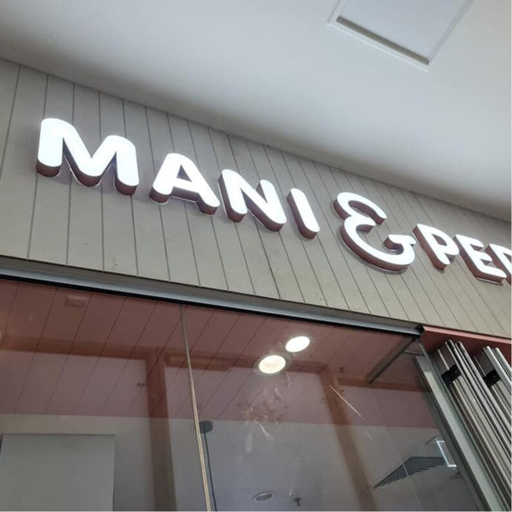 Mani And Ped 3D Frontlit Channel Letters Led Light Sign