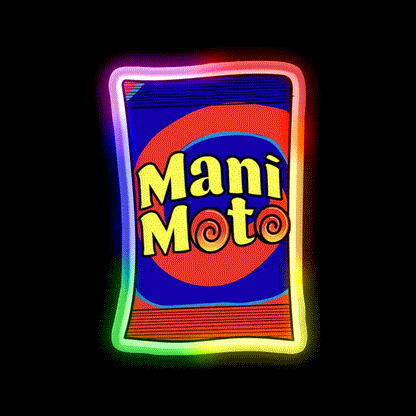 Mani Moto Snack Food Led Neon Sign Rgb Color - LED neon sign close-up detail