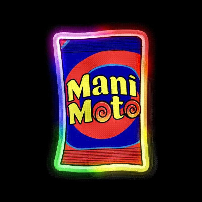 Mani Moto Snack Food Led Neon Sign Rgb Color - LED neon sign close-up detail