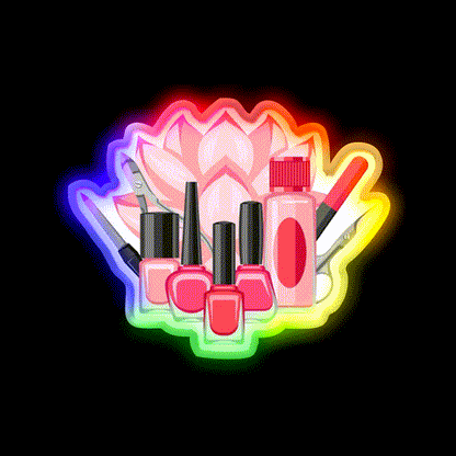 Manicure And Pedicure Kit Art Nail Salon Led Neon Sign Rgb Color - LED neon sign close-up detail