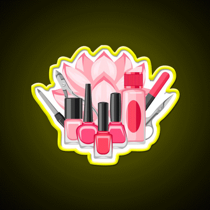 Manicure And Pedicure Kit Art Nail Salon Led Neon Sign Rgb Color - Custom LED neon sign front view