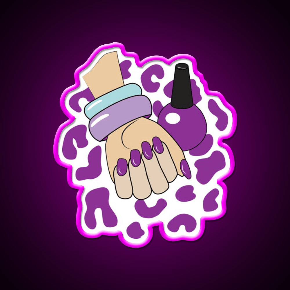 Manicure Hand Art Print Nail Salon Led Neon Sign Rgb Color - Shineneon