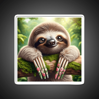 Manicured Sloth In A Lush Forest Nail Salon Led Neon Sign Rgb Color - Shineneon