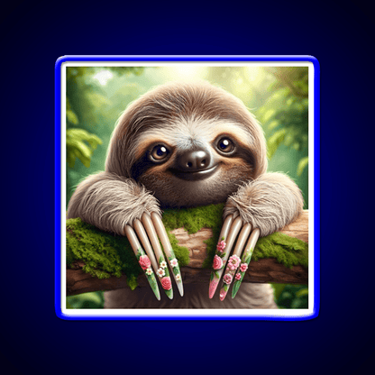 Manicured Sloth In A Lush Forest Nail Salon Led Neon Sign Rgb Color - Shineneon