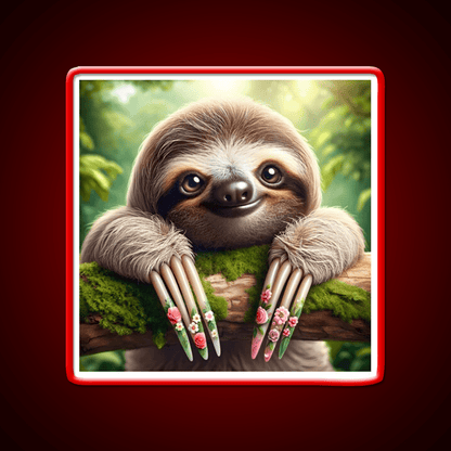 Manicured Sloth In A Lush Forest Nail Salon Led Neon Sign Rgb Color - Shineneon
