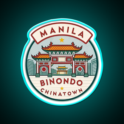 Manila Binondo Chinatown Asian Cultural Led Neon Sign Rgb Color - Size and dimension reference