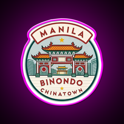 Manila Binondo Chinatown Asian Cultural Led Neon Sign Rgb Color - Neon sign mounted on wall in room