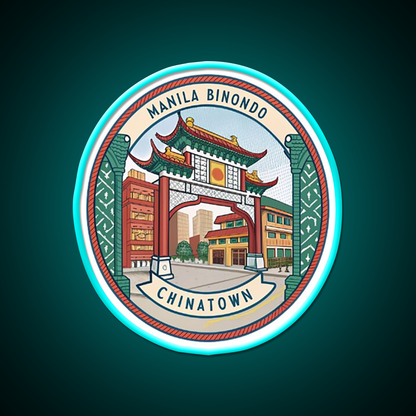 Manila Binondo Chinatown Asian Cultural Led Neon Sign Wall Art Rgb Color - Size and dimension reference