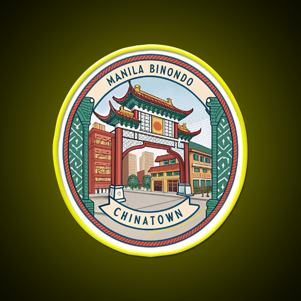 Manila Binondo Chinatown Asian Cultural Led Neon Sign Wall Art Rgb Color - Custom LED neon sign front view