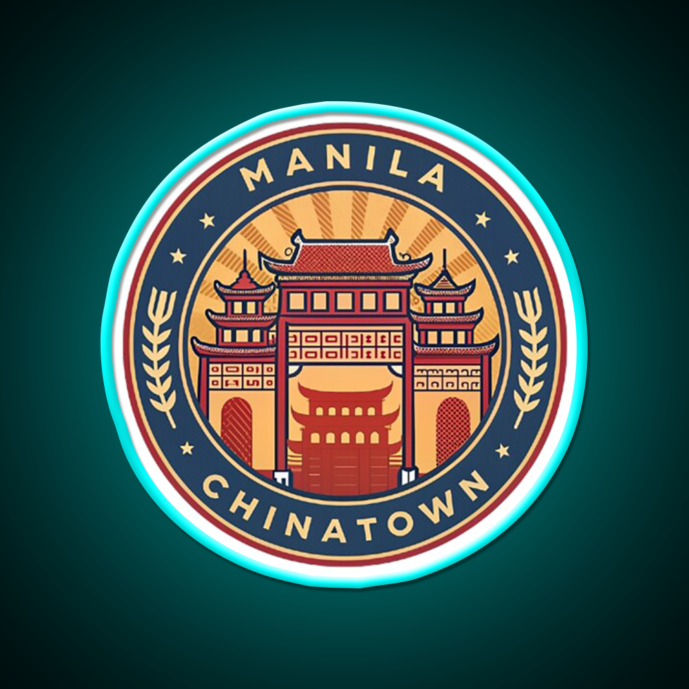 Manila Chinatown Asian Cultural Led Neon Sign Home Wall Art Rgb Color - Size and dimension reference