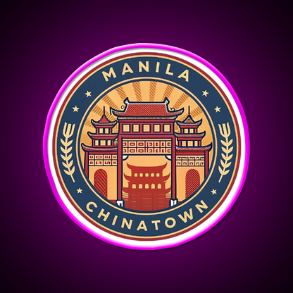 Manila Chinatown Asian Cultural Led Neon Sign Home Wall Art Rgb Color - Neon sign mounted on wall in room