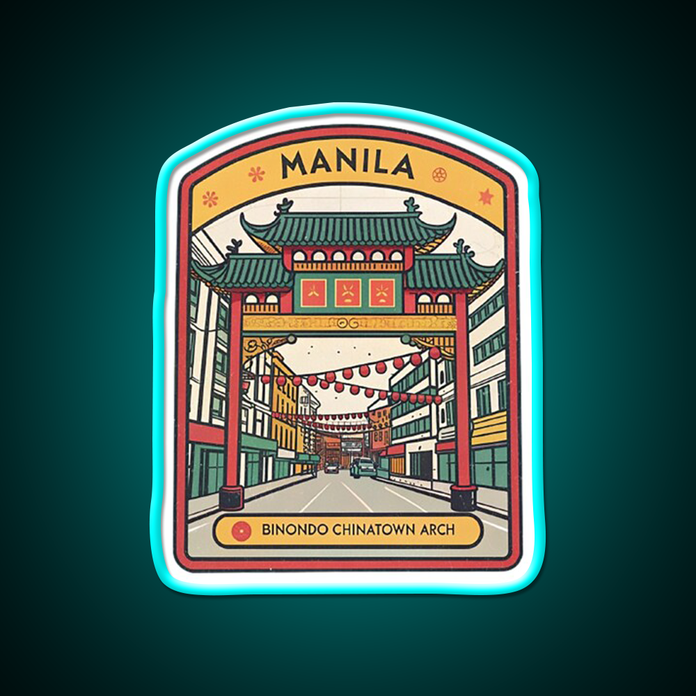 Manila Chinatown Asian Cultural Led Neon Sign Wall Art Rgb Color - Size and dimension reference