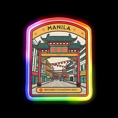 Manila Chinatown Asian Cultural Led Neon Sign Wall Art Rgb Color - LED neon sign close-up detail