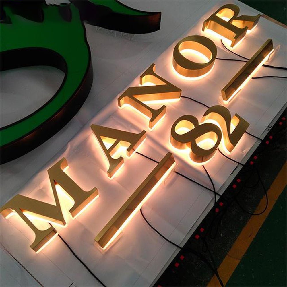 Manor 82 3D Backlit Letters Aluminum Metal Led Sign - Shineneon