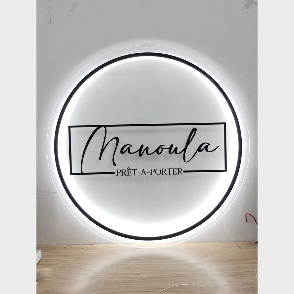 Manoula Acrylic Business Logo Sign - Shineneon
