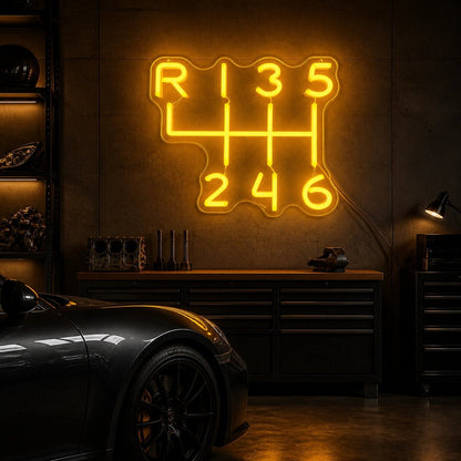 Manual Gearbox Shift Pattern Vintage LED Neon Sign - Shineneon