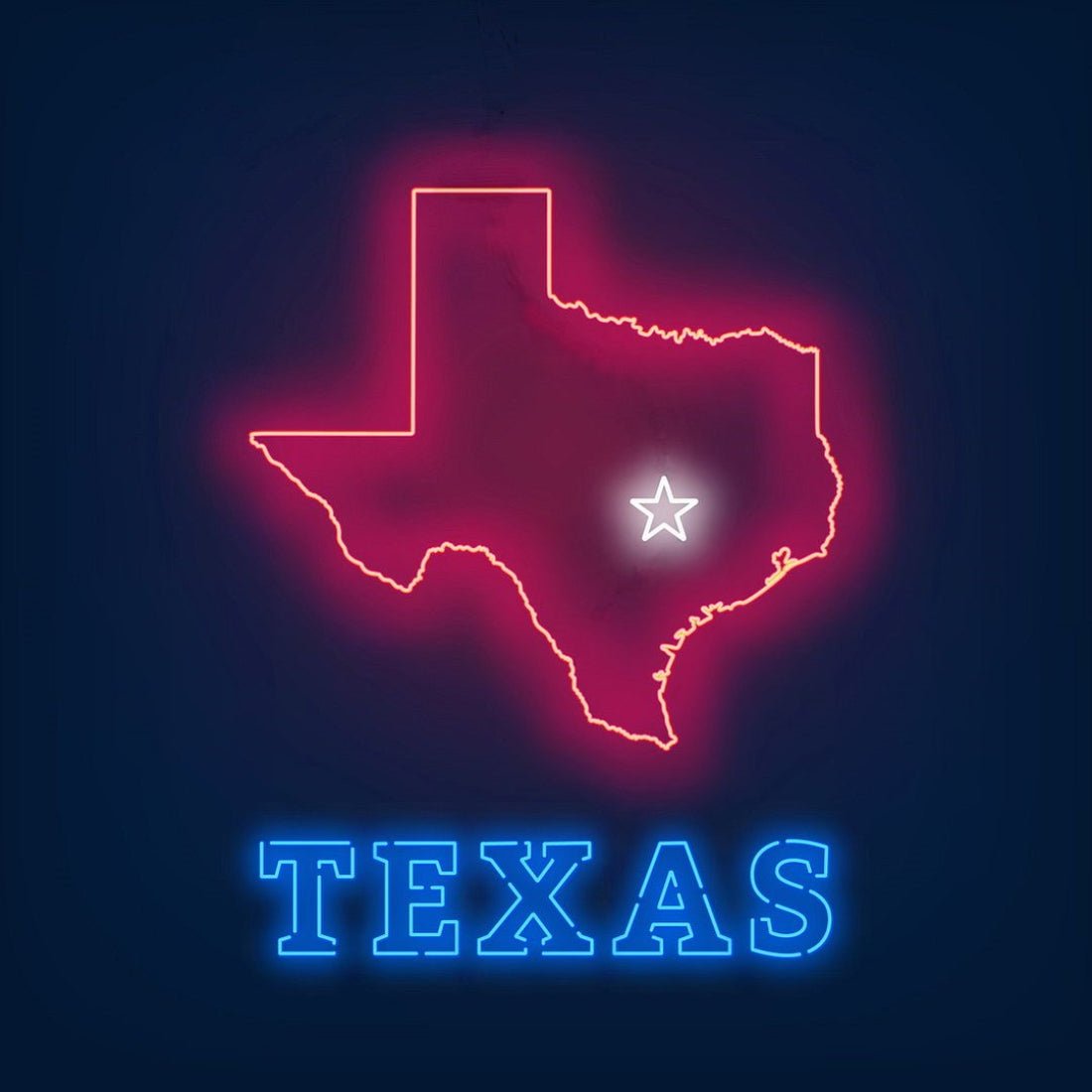 Map State Of Texas Led Sign Business Neon Sign - Shineneon