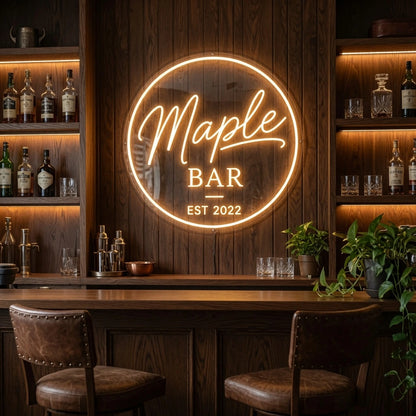 Maple Bar Est LED Neon Sign - 03 Real Lifestyle Scene