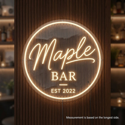 Maple Bar Est LED Neon Sign - 04 Size Image