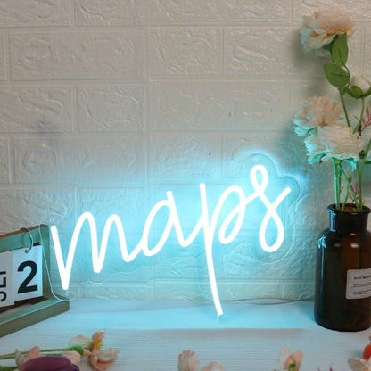 Maps Blue Led Neon Sign - Shineneon