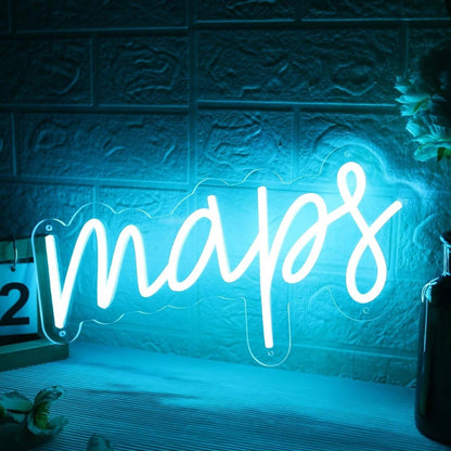 Maps Blue Led Neon Sign - Shineneon