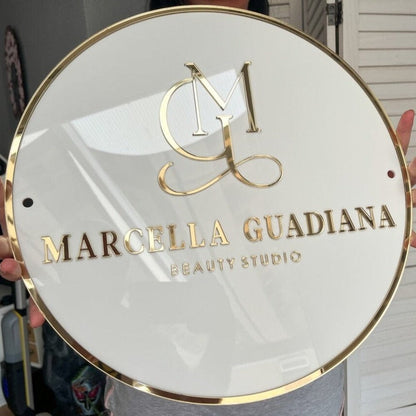 Marcella Beauty Studio Acrylic Business Logo Sign - Shineneon