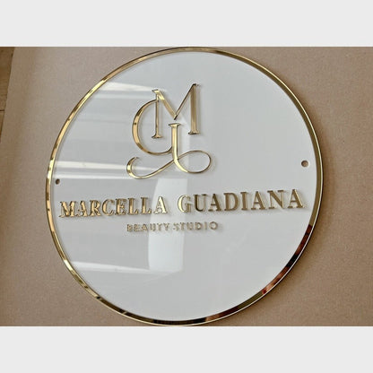 Marcella Beauty Studio Acrylic Business Logo Sign - Shineneon