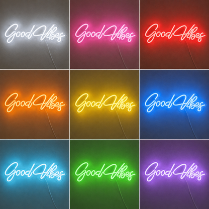 Marco Paul Hanging Neon LED Light Good Vibes In Warm White Sign LED Neon Sign color grid