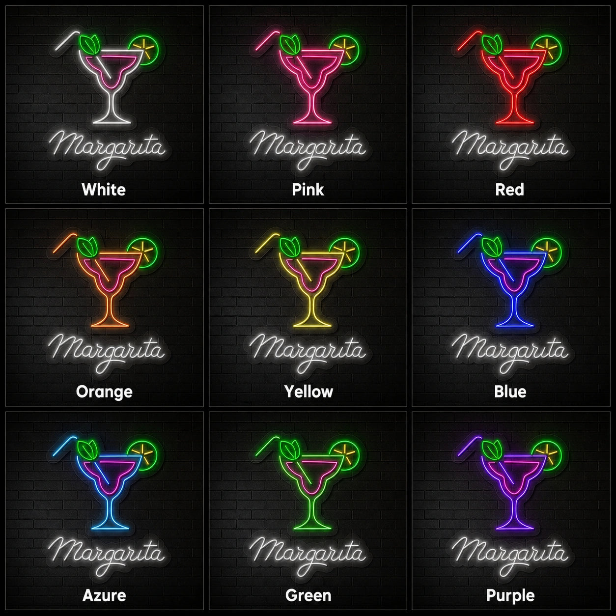 Margarita Bar LED Neon Sign - 05 Color Grid
