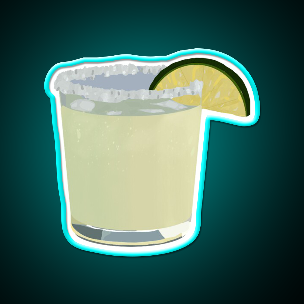 Margarita Cocktail Bar Decor Led Neon Sign Drink Lounge Art Rgb Color - Size and dimension reference