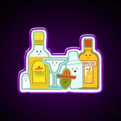 Margarita Cocktail Bar Decor Led Neon Sign Drink Neon Sign Rgb Color - LED neon sign view 9