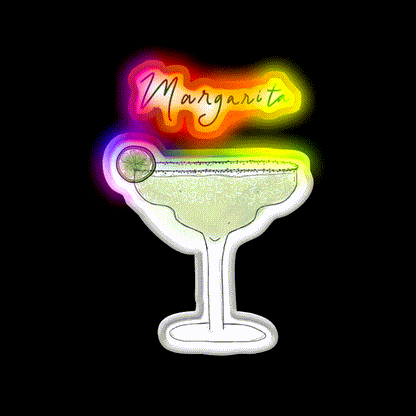 Margarita Cocktail Bar Decor Led Neon Sign Drink Wall Art Rgb Color - LED neon sign close-up detail