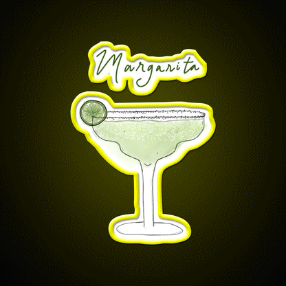 Margarita Cocktail Bar Decor Led Neon Sign Drink Wall Art Rgb Color - Custom LED neon sign front view