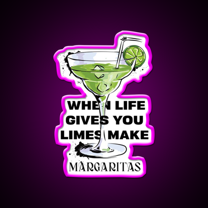 Margarita Cocktail Bar Decor Led Neon Sign For Cocktail Lovers Rgb Color - Neon sign mounted on wall in room