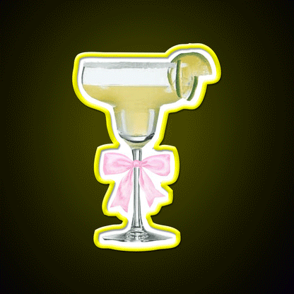 Margarita Cocktail Coquette Cocktail Bar Decor Led Neon Sign Rgb Color - Custom LED neon sign front view