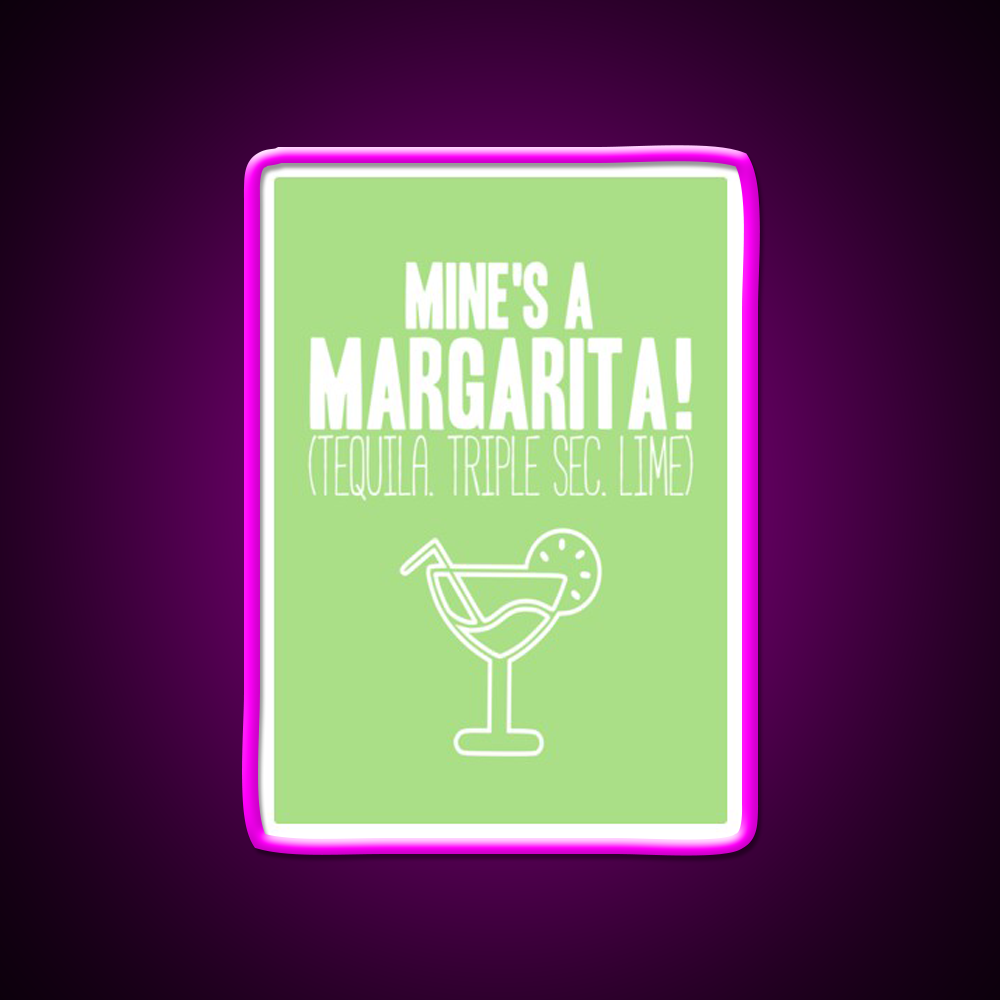 Margarita Cocktail Mines A Margarita Cocktail Bar Decor Led Neon Sign Rgb Color - Neon sign mounted on wall in room