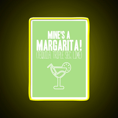 Margarita Cocktail Mines A Margarita Cocktail Bar Decor Led Neon Sign Rgb Color - Custom LED neon sign front view