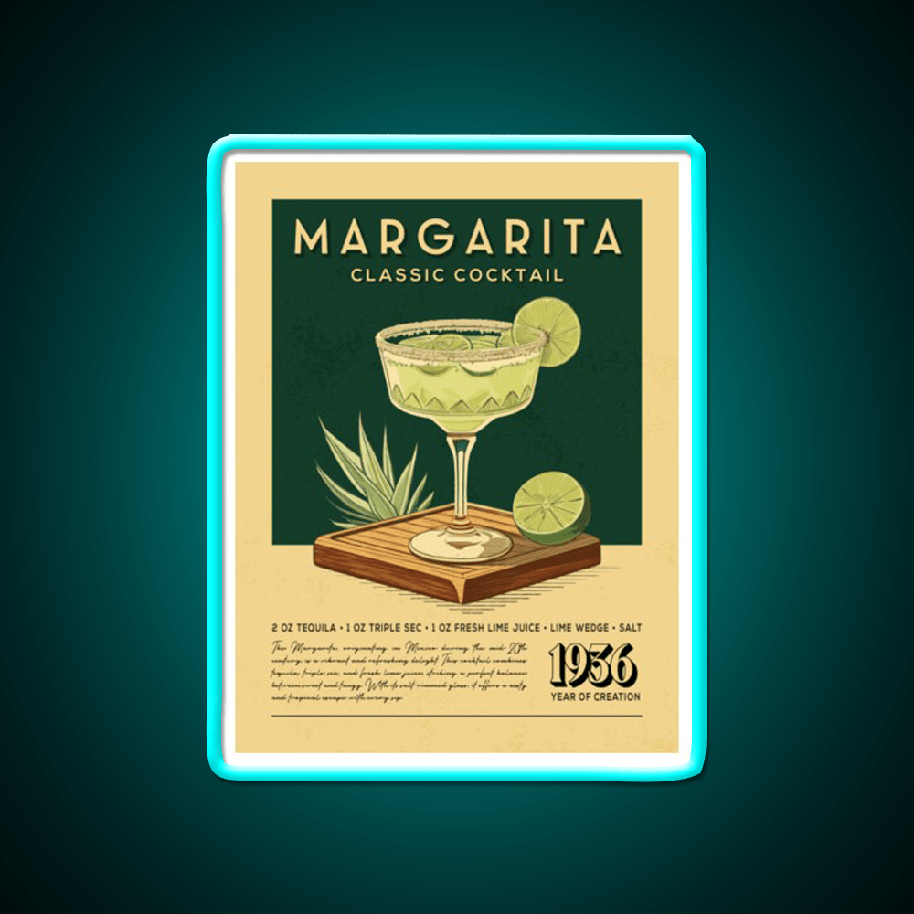 Margarita Cocktail Vintage Cocktail Bar Decor Led Neon Sign Rgb Color - Shineneon