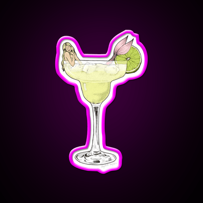 Margarita Mermaid Cocktail Bar Decor Led Neon Sign Rgb Color - Shineneon