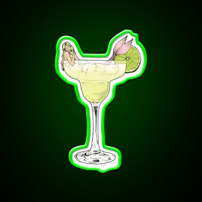 Margarita Mermaid Cocktail Bar Decor Led Neon Sign Rgb Color - Shineneon