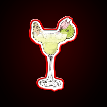 Margarita Mermaid Cocktail Bar Decor Led Neon Sign Rgb Color - Shineneon