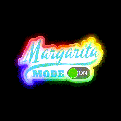 Margarita Mode On Party Drink Tequila Led Neon Sign Rgb Color - LED neon sign close-up detail