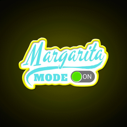 Margarita Mode On Party Drink Tequila Led Neon Sign Rgb Color - Custom LED neon sign front view