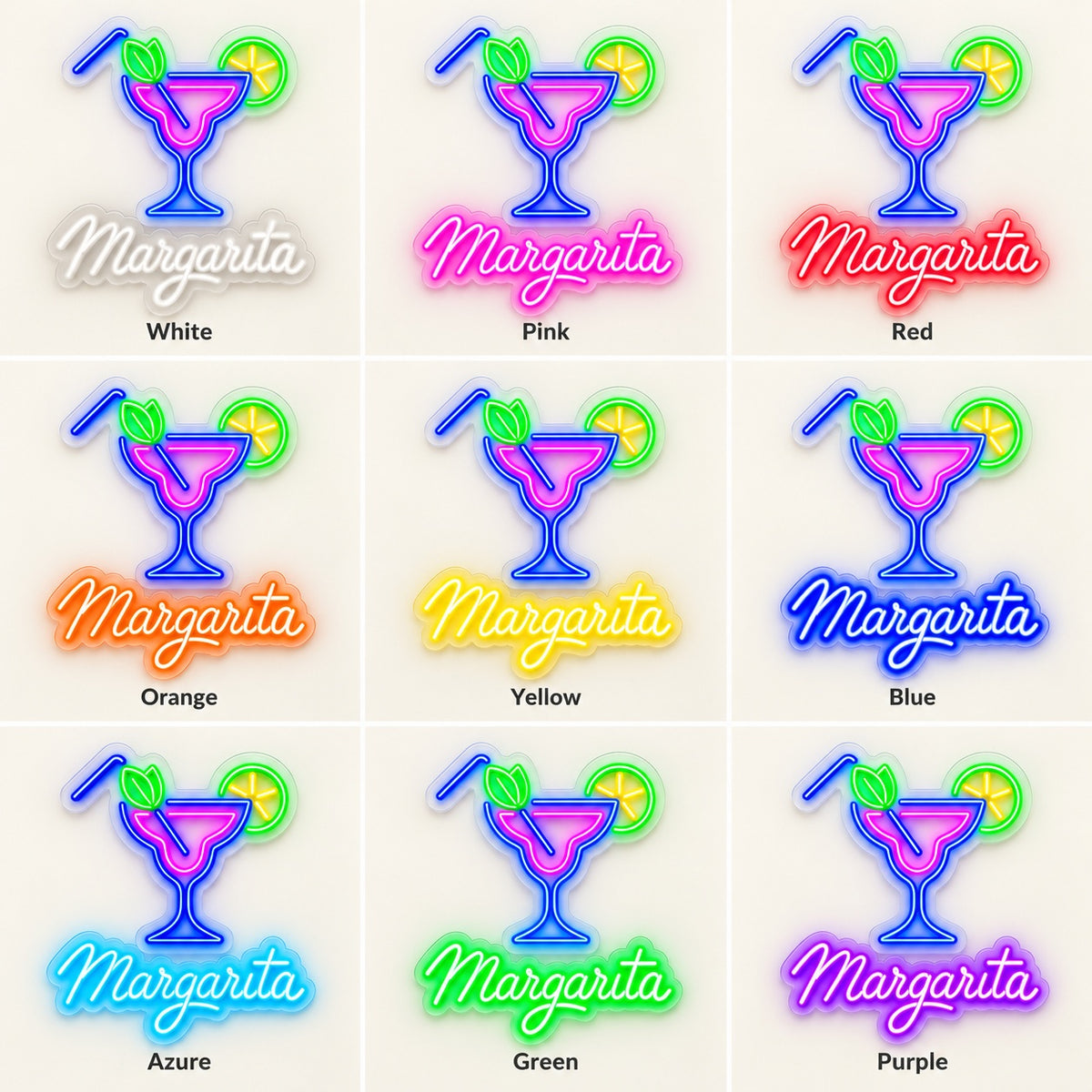 Margarita LED Neon Sign - nine-color grid