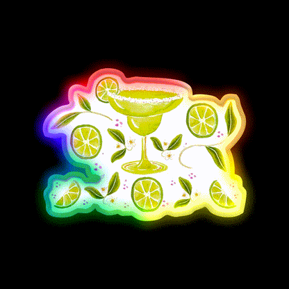 Margarita Party Cocktail Bar Decor Led Neon Sign Rgb Color - LED neon sign close-up detail
