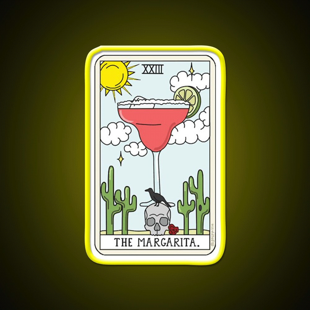 Margarita Reading Party Drink Tequila Led Neon Sign Rgb Color - Custom LED neon sign front view