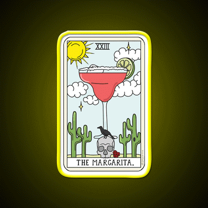 Margarita Reading Party Drink Tequila Led Neon Sign Rgb Color - Custom LED neon sign front view