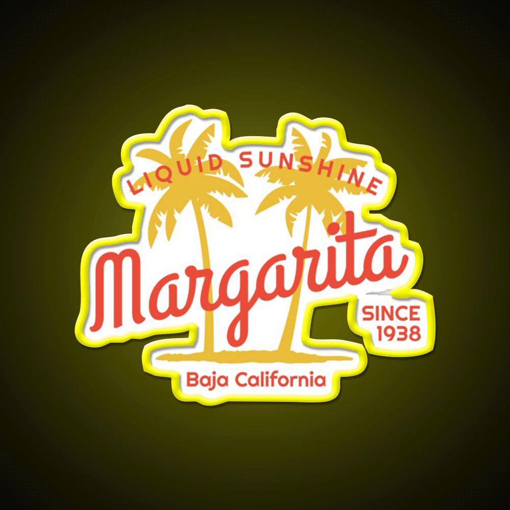 Margarita Since 1938 Liquid Sunshine Party Drink Tequila Led Neon Sign Rgb Color